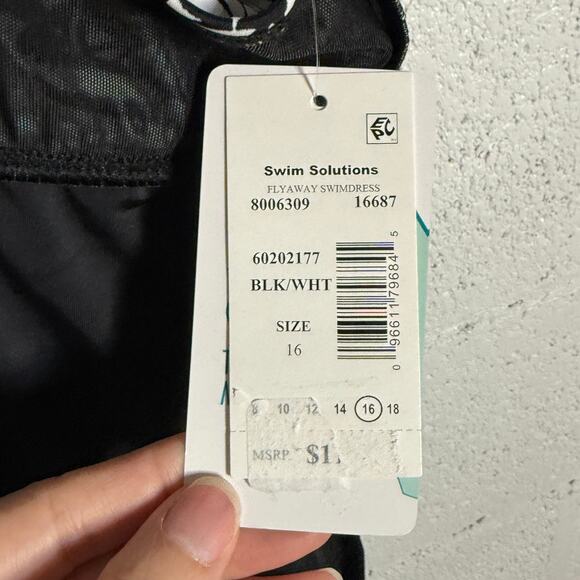 Swim Solutions Women's Floral-Print Flyaway Swim Dress Oasis Floral 16 $102 - Picture 12 of 13